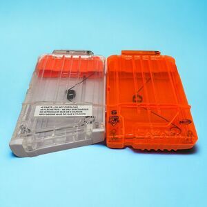 Nerf N-Strike Elite Magazine Clips Lot of 2 Replacement 6 Round Dart Ammo Orange